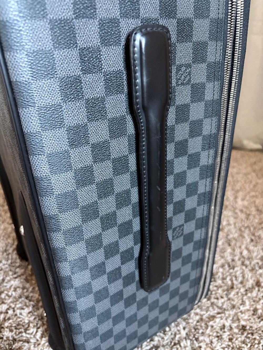Louis Vuitton Black Gray Rolling Carry On Luggage